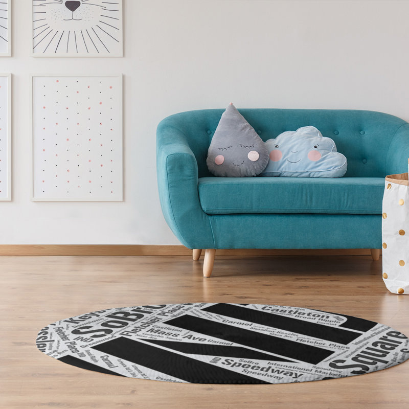 Chenille Indoor Rug, Round 5'