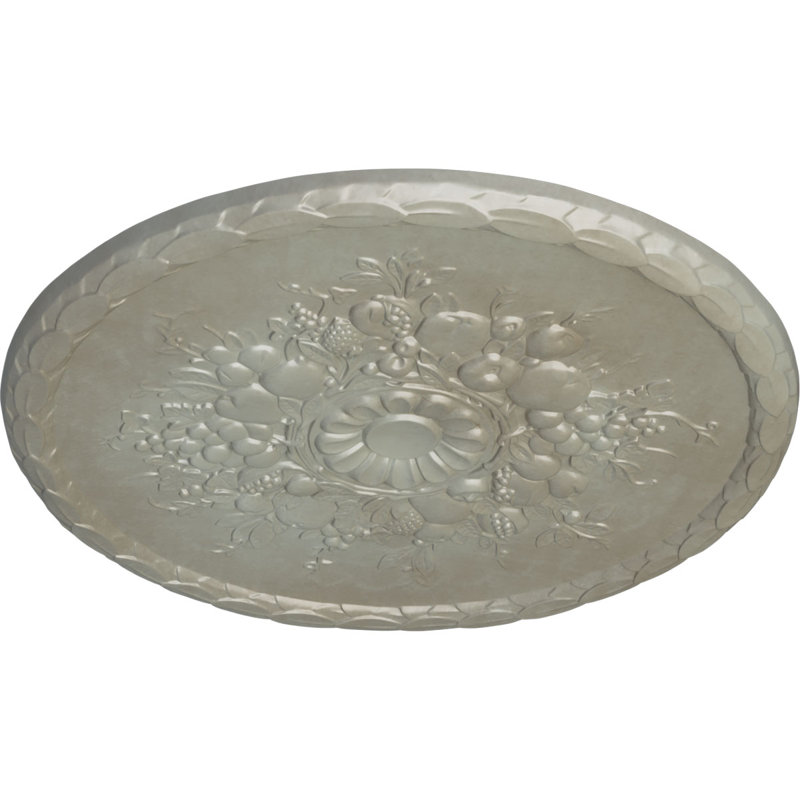 Médaillon de plafond Endurathane Bordeaux, diamètre extérieur de 23 5/8 po x P 3 po x P 2 po (convient aux auvents jusqu'à 4 po), fini or irisé peint à la main