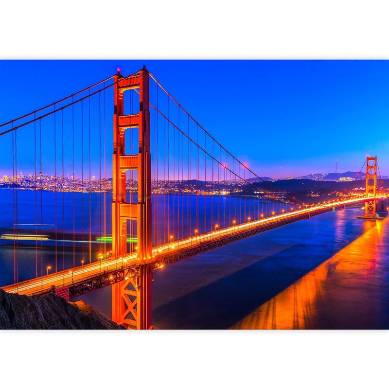 Nuit, Golden Gate Bridge, lumières au néon, paysage urbain, photographie, bâtiments de la ville, papier peint