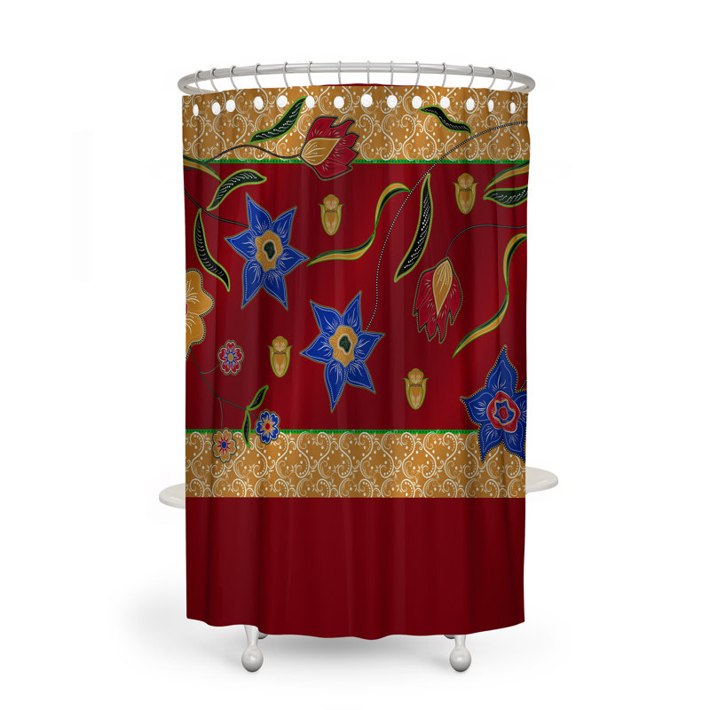 Floral Shower Curtain, 72" H x 70" W