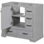 Meuble-lavabo 36 po, 6 tiroirs, gris, tablette réglable, meuble-lavabo en bois massif-1701431964