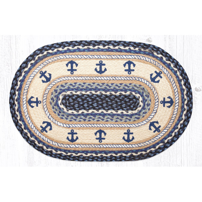 Tapis décoratif ovale en jute tressé Earth Rugs, 20 po x 30 po