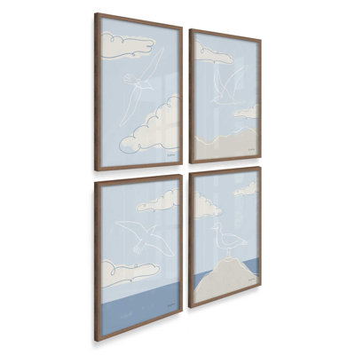 Chill Seagulls Set of 4 Prints