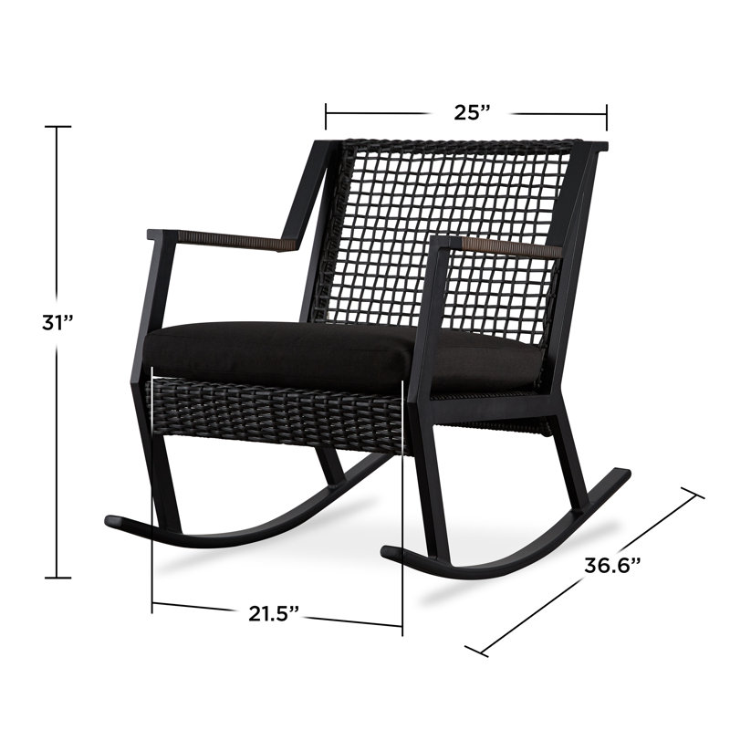 Calvin Rocking Chair with Cushions, Black