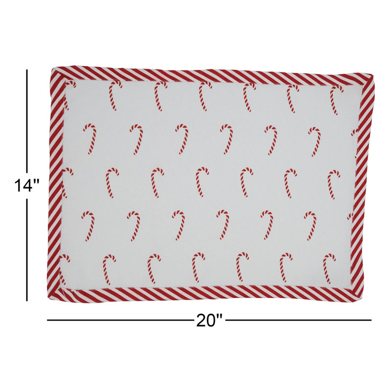 Peppermint Collection Polyester No Pattern Rectangle Placemat