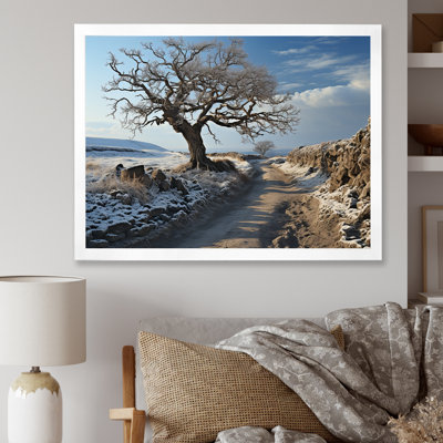 Paysage campagne d'hiver sur toile