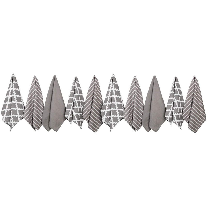 Stripe Jacquard Tea Towel Kitchen Towel, Grey