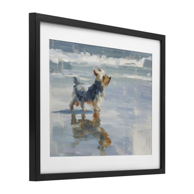 Yorkie's Quiet Moment Framed Print Under Glass, design by Svetlana Aleynikova