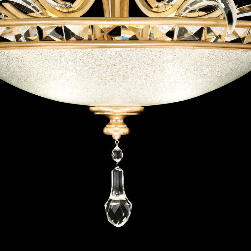 Luminaire suspendu rond 32 po Beveled Arcs, Doré
