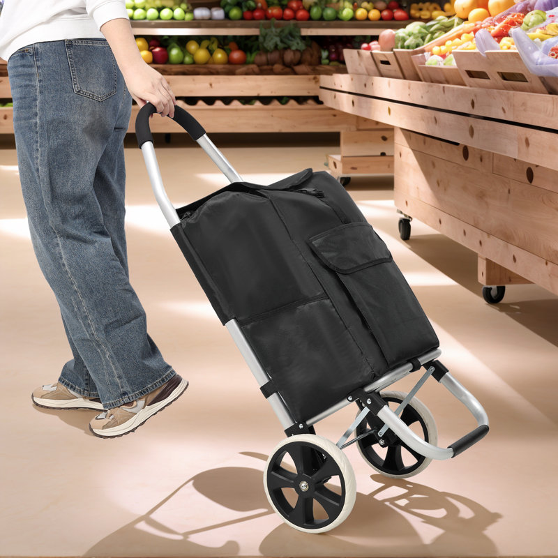 Utility Cart With Wheels, Black