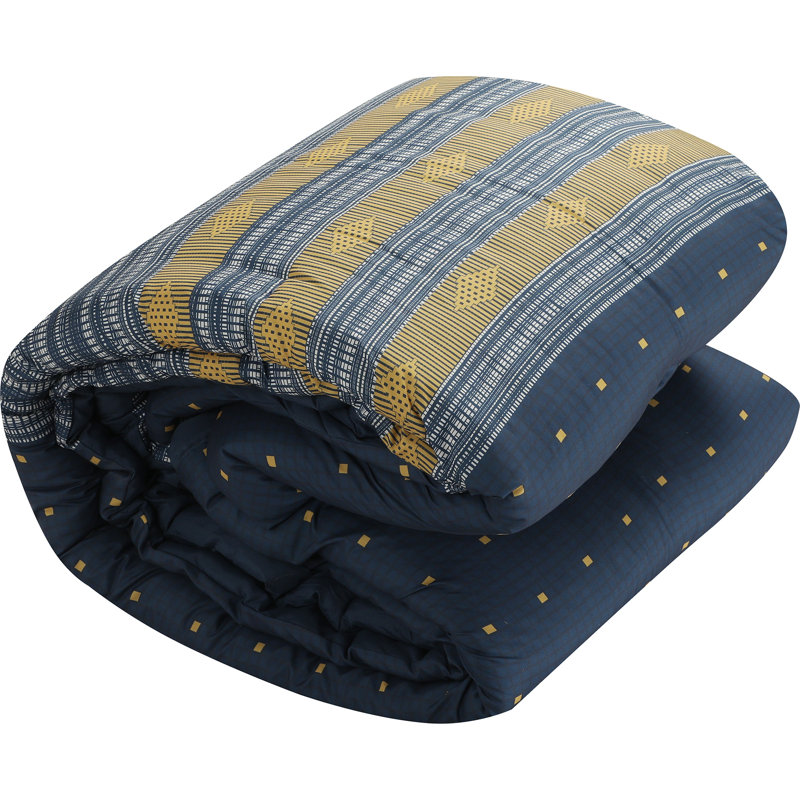 Navy Boho Geometric Microfiber Queen Comforter Set