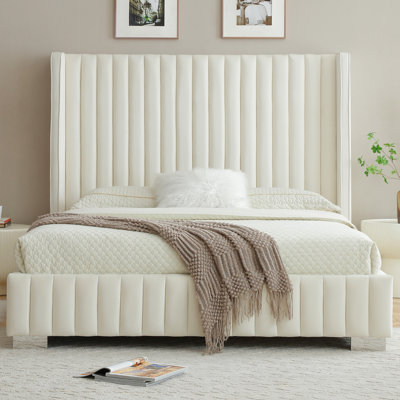 Structure de lit en velours Jeffrey