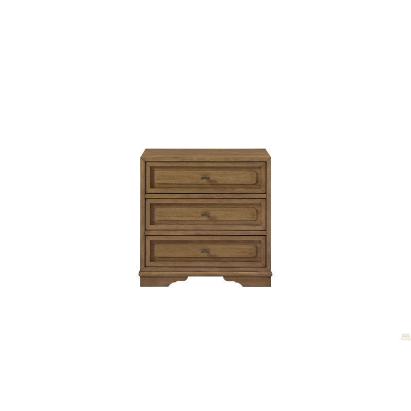 3 Drawer Nighstand, Brown