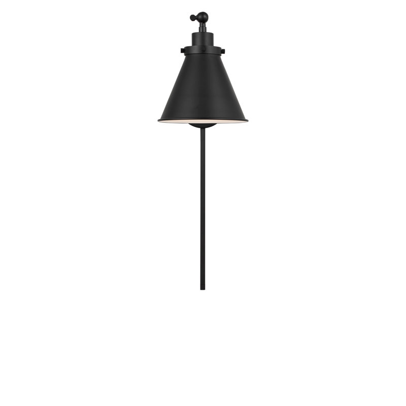 Wellfleet One-Arm Cone Sconce, Midnight Black, Midnight Black