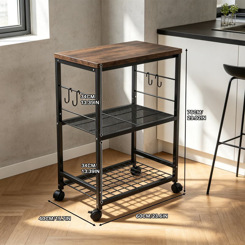 Metal Bar Cart, Black
