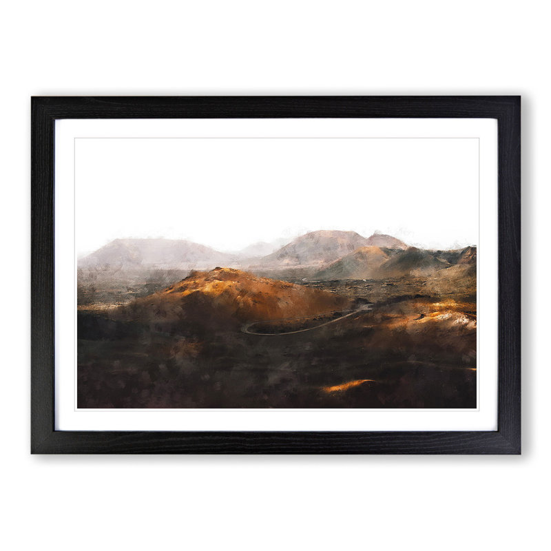 Lanzarote - Picture Frame Painting, 36cm H x 48cm W x 2cm D, Black Framed