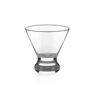 Crystalia Home Stemless Martini Glasses Set of 4, Cool Mini Cocktail Shot  Drink Glasses 