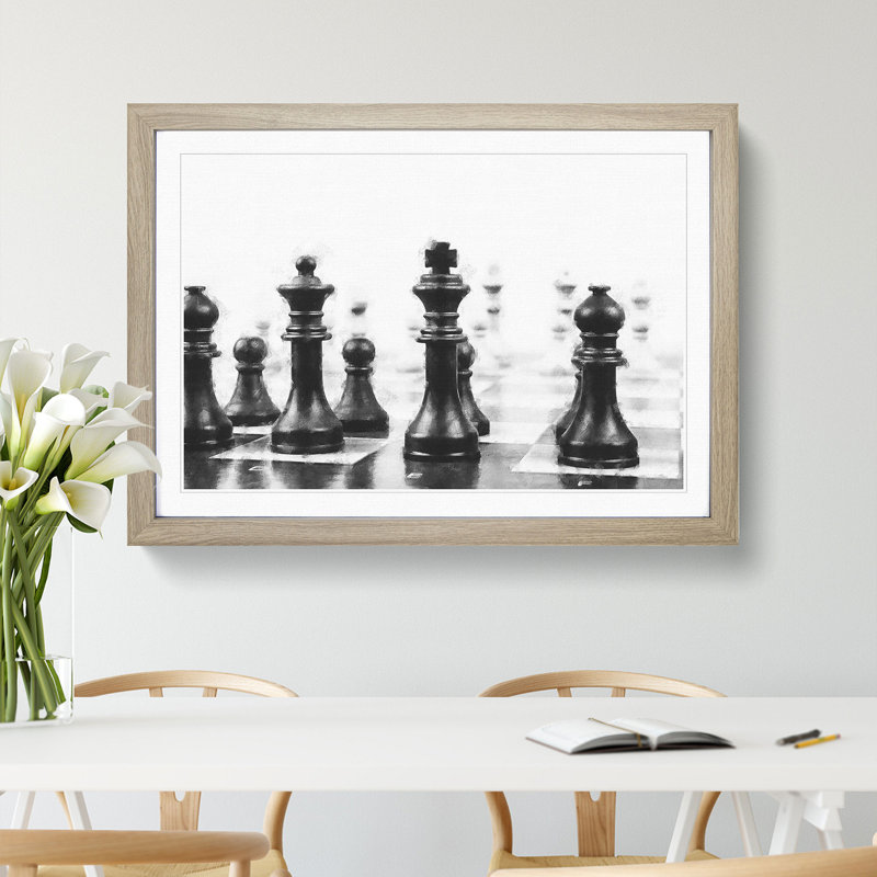 Chess Pieces Vol.2 - Picture Frame Photograph, 27cm H x 36cm W x 2cm D, Oak Framed