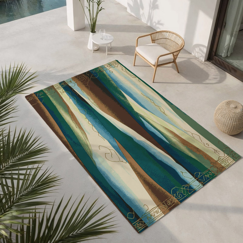 Tapis intérieur et extérieur Radiant Peaks, Rectangle 1 pi 6 po x 2 pi 6 po