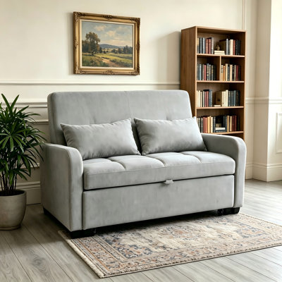Wetherly 2 Seater Pull Out Sofa Bed, Convertible Loveseat For Small Homes & Student Dorms