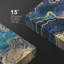 Bleu sarcelle, or, bleu, blanc, marbre, paysage, formes abstraites, moderne-93589614-93589609