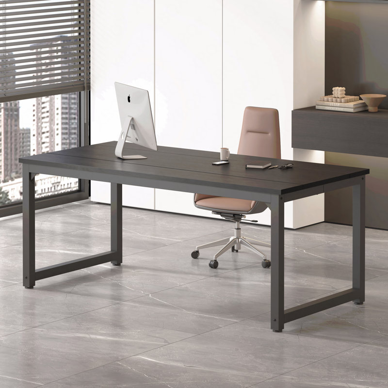70" Computer Desk,Large Home Office Desk Wide Workstation 1 Inch Thicker Tabletop For Writing,Black