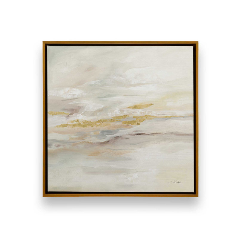 Impression sur toile roulée Golden Drift Reflections, H 16,75 po x l 16,75 po x P 1,75 po, Cadre flottant or poli