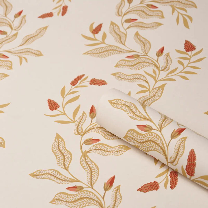 Schumacher X Laura Gonzalez Vagary Vines Wallpaper, Yellow