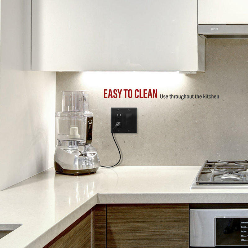 No Subject 2 - Gang Rocker Standard Wall Plate, Black Matte