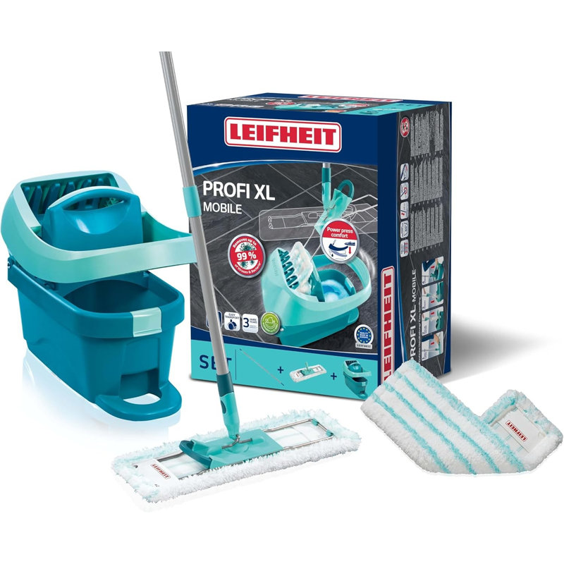 Floor Cleaning Profi XL MOP and Bucket Set, 42 cm Microfiber Mop