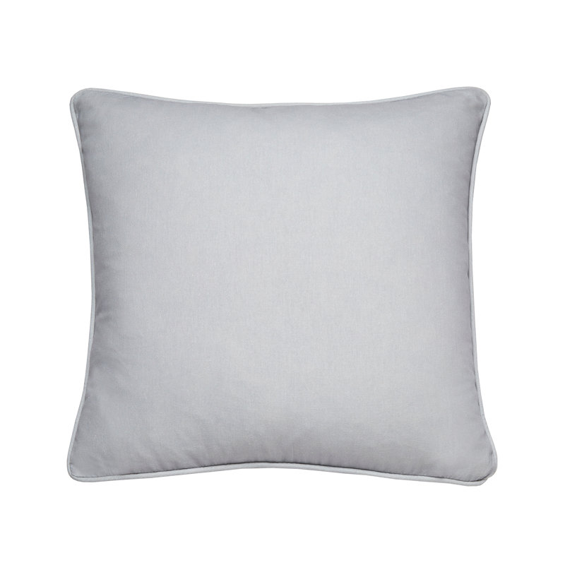 Plain Outdoor Indoor / Outdoor Square Throw Cushion, Silver, Pillow Cover
