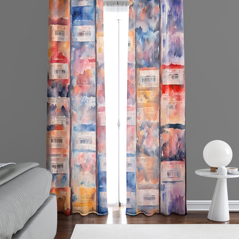 Paire de rideaux semi-transparents en polyester Ejub, L 40 po x L 52 po