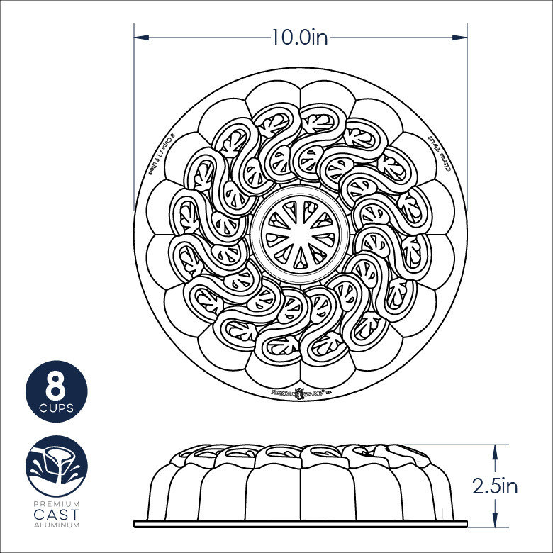 Nordic Ware Aluminum Non-Stick Novelty Round Pan