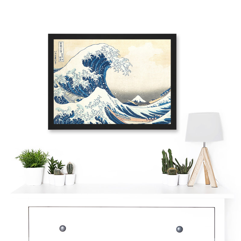 Hokusai Great Wave Off Kanagawa Mount Fuji Japan Tsunami Iconic Artwork Framed A3 Wall Art Print, 45.5cm H x 33cm W x 2cm D