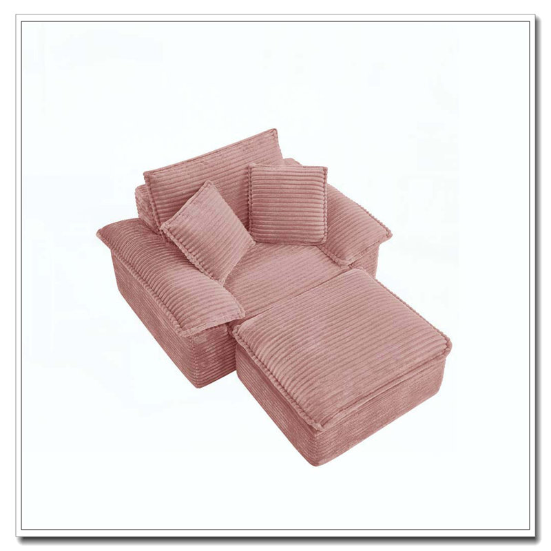 Fauteuil surdimensionné et demi 47 po, Rose