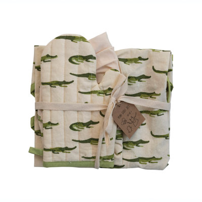Tablier en coton pour enfant avec alligators