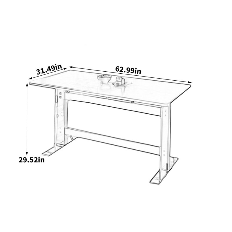 Table de salle à manger l 31,49 po Abigaile, H 29,52 po x L 62,99 po x l 31,49 po