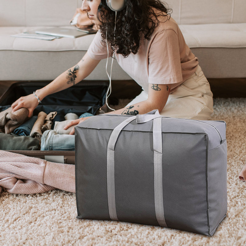  Large Heavy Duty Duffel Moving Bags or Storage Bags, Alternative to Moving Bins, Packing Moving Boxes Supplies, College Dorm Room Essentials for Clothes