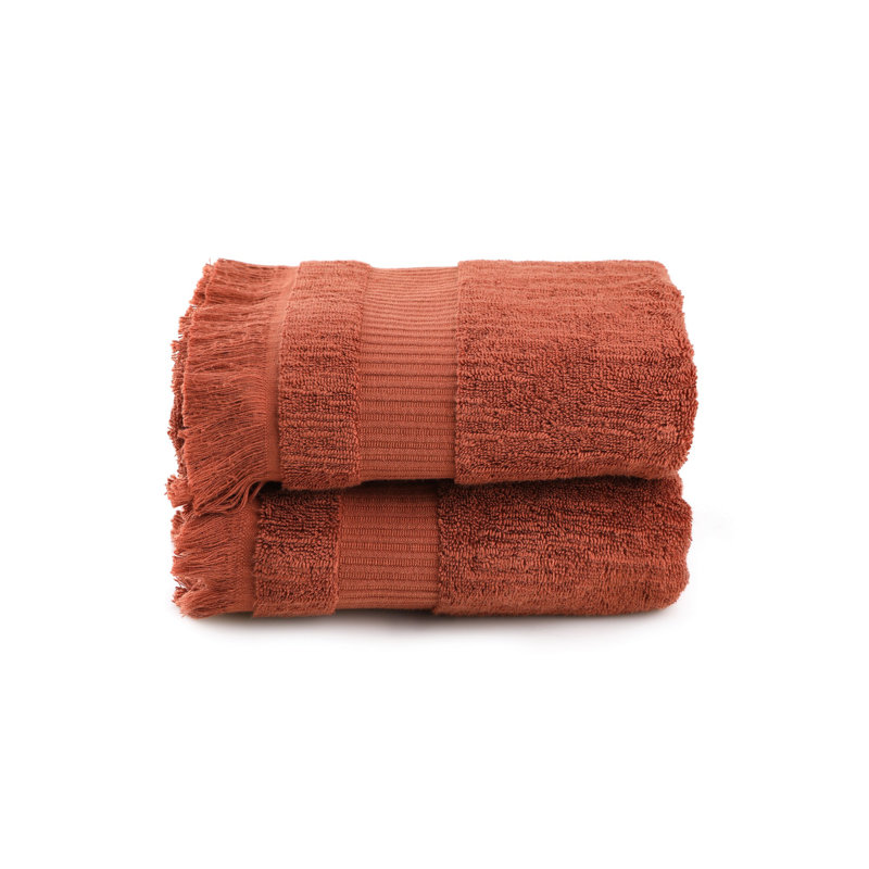 Luxurious 100% Cotton Hand Towel Set (2 Pieces), Ginger Color, 19.7 x 35.4 Inches | 550 GSM for Superior Absorbency | Machine Washable at 104°F | Soft, Durable, and Perfect for Home Spa or Everyday Use