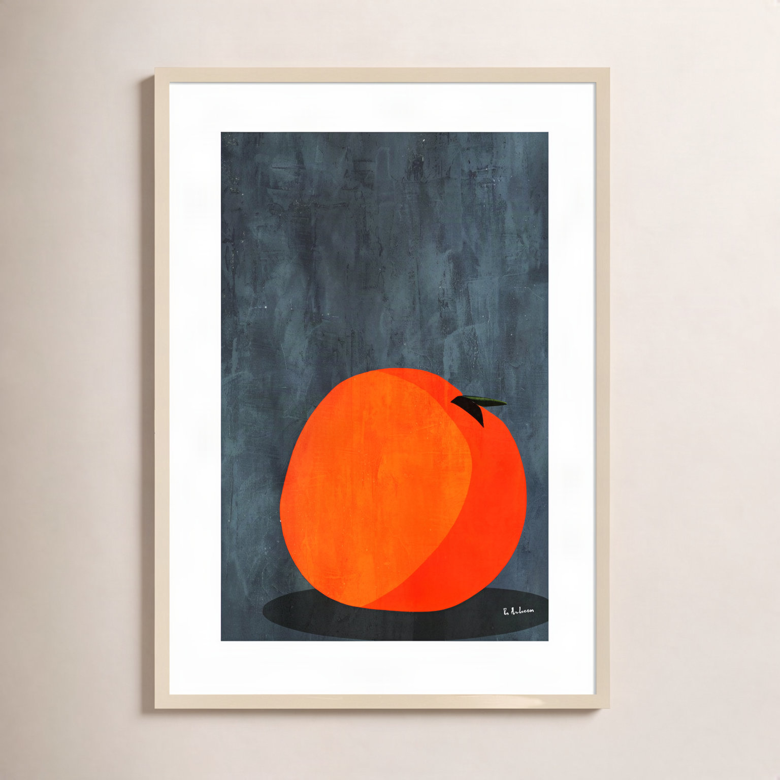 Calmly Sleeping Apple Print, Brown, 38" H x 27" W