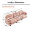 Canapé modulaire en chenille rose à trois places avec siège à haute résilience, élégant et coussin pour la maison modulaire rose, tissu doux, siège-1133212085