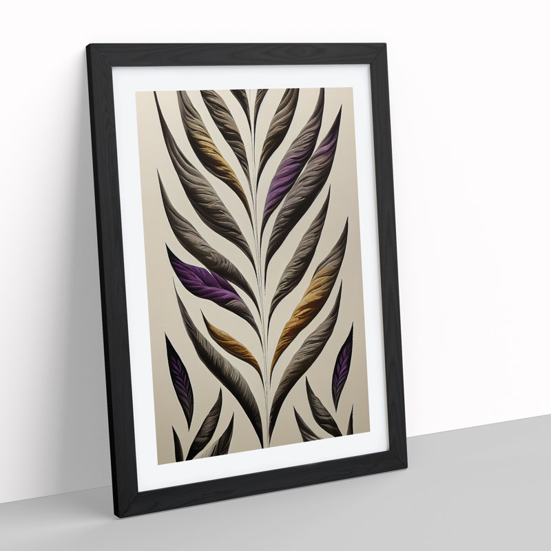 XV1022-3417X Peaceful Feathers - Print, Black Framed, 36cm H x 27cm W