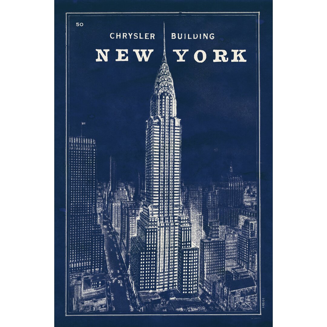 Leinwandbild Blueprint New York Chrysler Building von Sue Schlabach