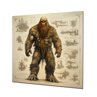 «Bluefoot Blueprint» rétro - art mural en métal Bigfoot