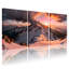 Scénario et paysages urbains coucher de soleil sur des sommets enneigés, ensemble de 3 impressions sur toile-1151144504
