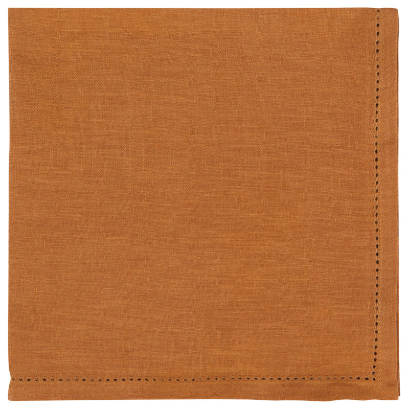 Ensemble de serviettes en coton 4 pièces Hemstitch Amber, Brun
