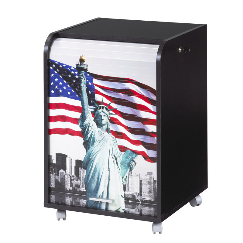 Graziella 1 -Door 2 -Drawer Filing, Black