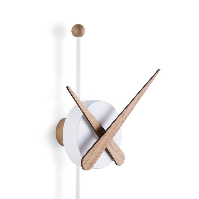 Analog Wall Clock, White Oak