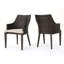 Ensemble de 2 chaises d'extérieur Ellish, pieds en métal, rotin brun, tissu beige