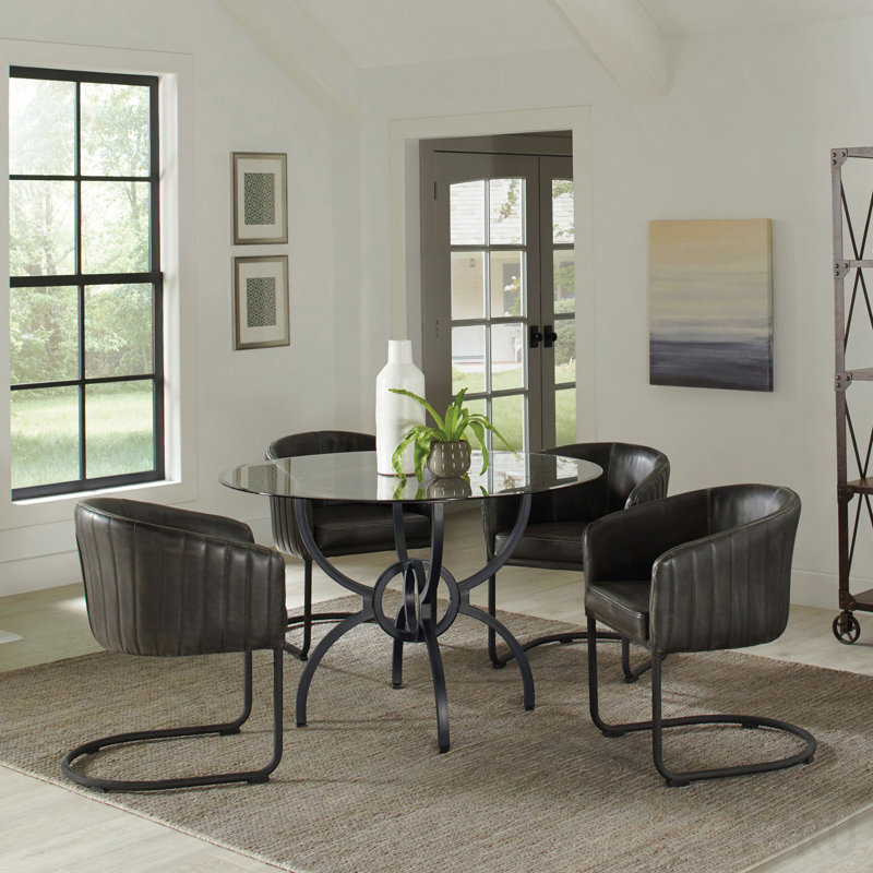 Gunmetal 48-Inch Round Dining Table